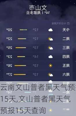 云南文山普者黑天气预报15天,文山普者黑天气预报15天查询