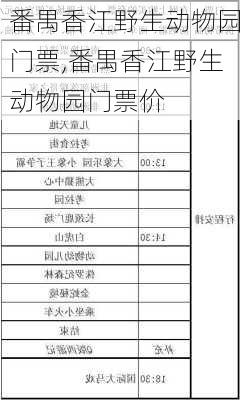 番禺香江野生动物园门票,番禺香江野生动物园门票价