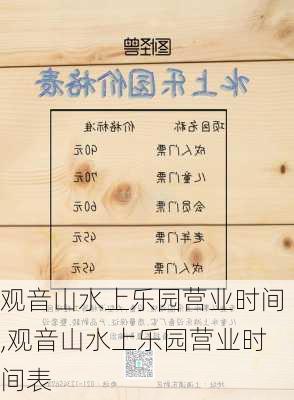 观音山水上乐园营业时间,观音山水上乐园营业时间表