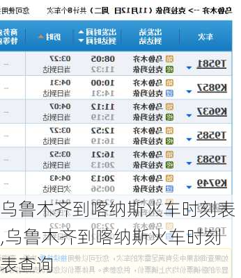 乌鲁木齐到喀纳斯火车时刻表,乌鲁木齐到喀纳斯火车时刻表查询