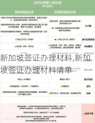 新加坡签证办理材料,新加坡签证办理材料清单