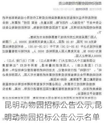 昆明动物园招标公告公示,昆明动物园招标公告公示名单