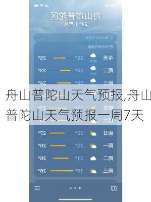 舟山普陀山天气预报,舟山普陀山天气预报一周7天