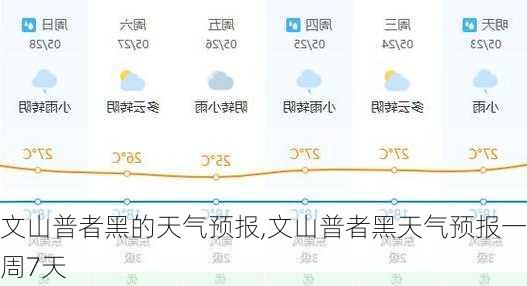 文山普者黑的天气预报,文山普者黑天气预报一周7天