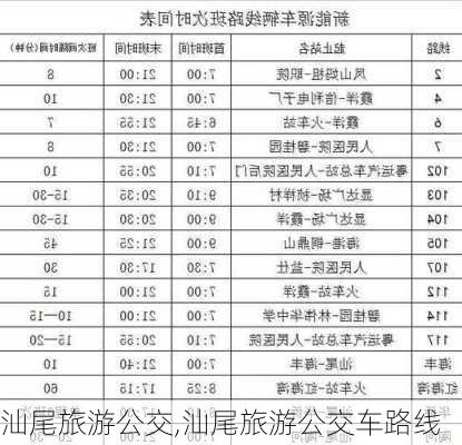 汕尾旅游公交,汕尾旅游公交车路线