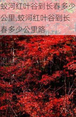 蛟河红叶谷到长春多少公里,蛟河红叶谷到长春多少公里路