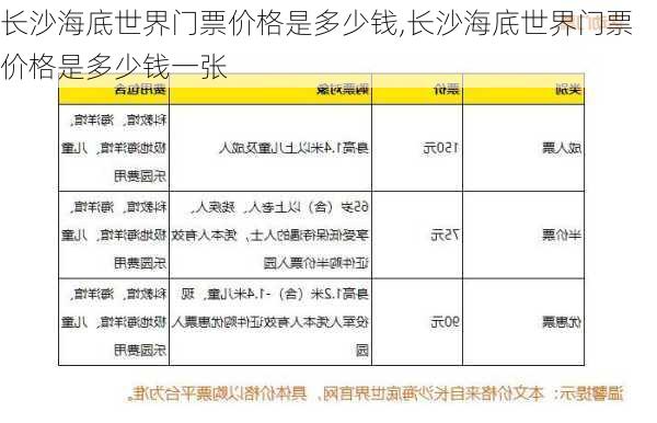 长沙海底世界门票价格是多少钱,长沙海底世界门票价格是多少钱一张