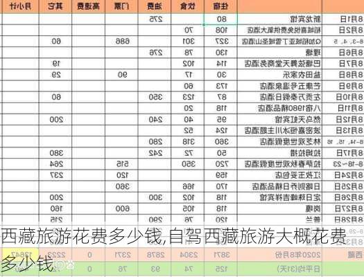 西藏旅游花费多少钱,自驾西藏旅游大概花费多少钱