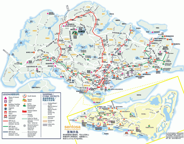 新加坡旅行地图,新加坡旅游地图中文全图