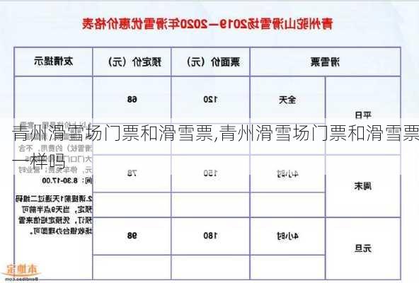 青州滑雪场门票和滑雪票,青州滑雪场门票和滑雪票一样吗