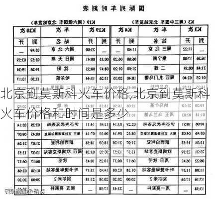 北京到莫斯科火车价格,北京到莫斯科火车价格和时间是多少