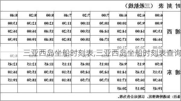 三亚西岛坐船时刻表,三亚西岛坐船时刻表查询