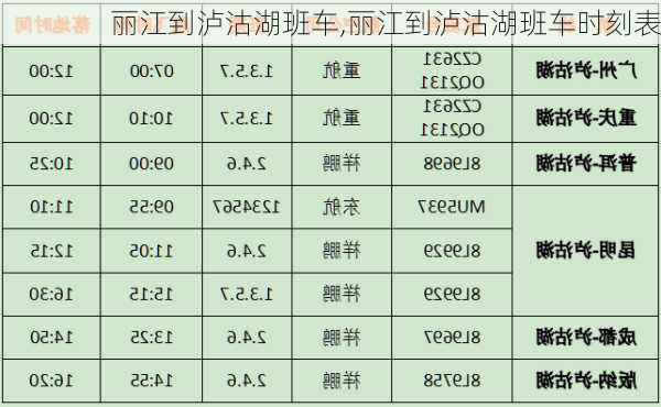 丽江到泸沽湖班车,丽江到泸沽湖班车时刻表