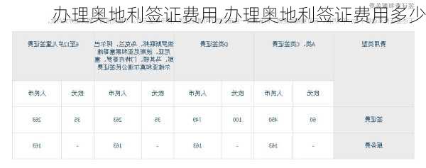 办理奥地利签证费用,办理奥地利签证费用多少