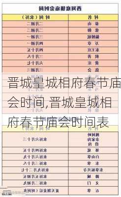 晋城皇城相府春节庙会时间,晋城皇城相府春节庙会时间表