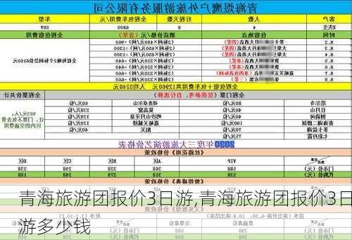 青海旅游团报价3日游,青海旅游团报价3日游多少钱