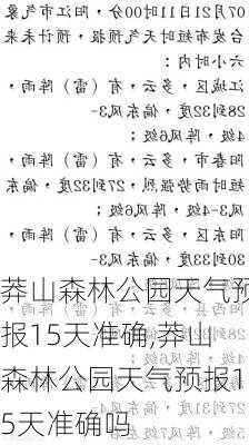 莽山森林公园天气预报15天准确,莽山森林公园天气预报15天准确吗