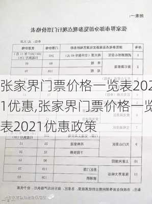 张家界门票价格一览表2021优惠,张家界门票价格一览表2021优惠政策