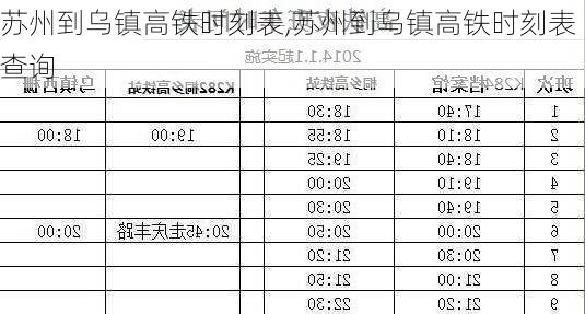 苏州到乌镇高铁时刻表,苏州到乌镇高铁时刻表查询