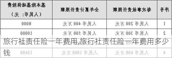 旅行社责任险一年费用,旅行社责任险一年费用多少钱