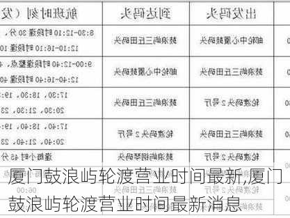 厦门鼓浪屿轮渡营业时间最新,厦门鼓浪屿轮渡营业时间最新消息