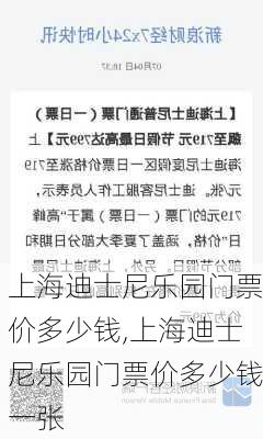 上海迪士尼乐园门票价多少钱,上海迪士尼乐园门票价多少钱一张