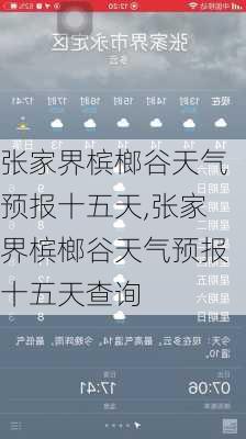 张家界槟榔谷天气预报十五天,张家界槟榔谷天气预报十五天查询