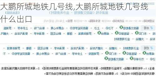 大鹏所城地铁几号线,大鹏所城地铁几号线什么出口