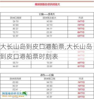 大长山岛到皮口港船票,大长山岛到皮口港船票时刻表