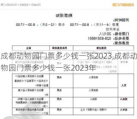 成都动物园门票多少钱一张2023,成都动物园门票多少钱一张2023年