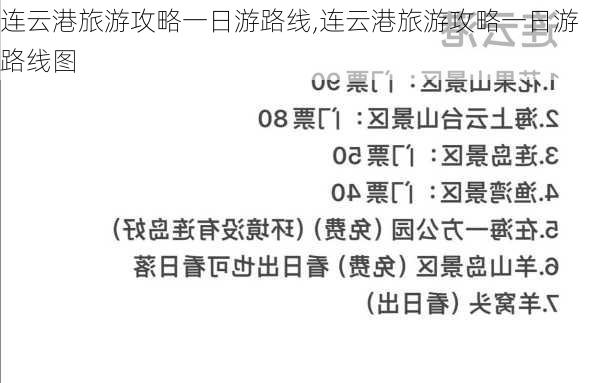 连云港旅游攻略一日游路线,连云港旅游攻略一日游路线图