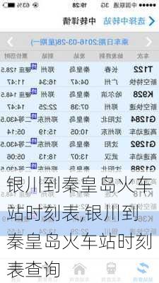 银川到秦皇岛火车站时刻表,银川到秦皇岛火车站时刻表查询