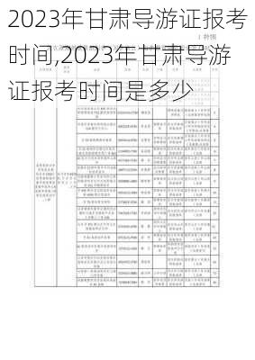 2023年甘肃导游证报考时间,2023年甘肃导游证报考时间是多少