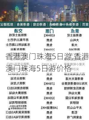 香港澳门珠海5日游,香港澳门珠海5日游价格