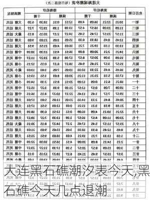 大连黑石礁潮汐表今天,黑石礁今天几点退潮